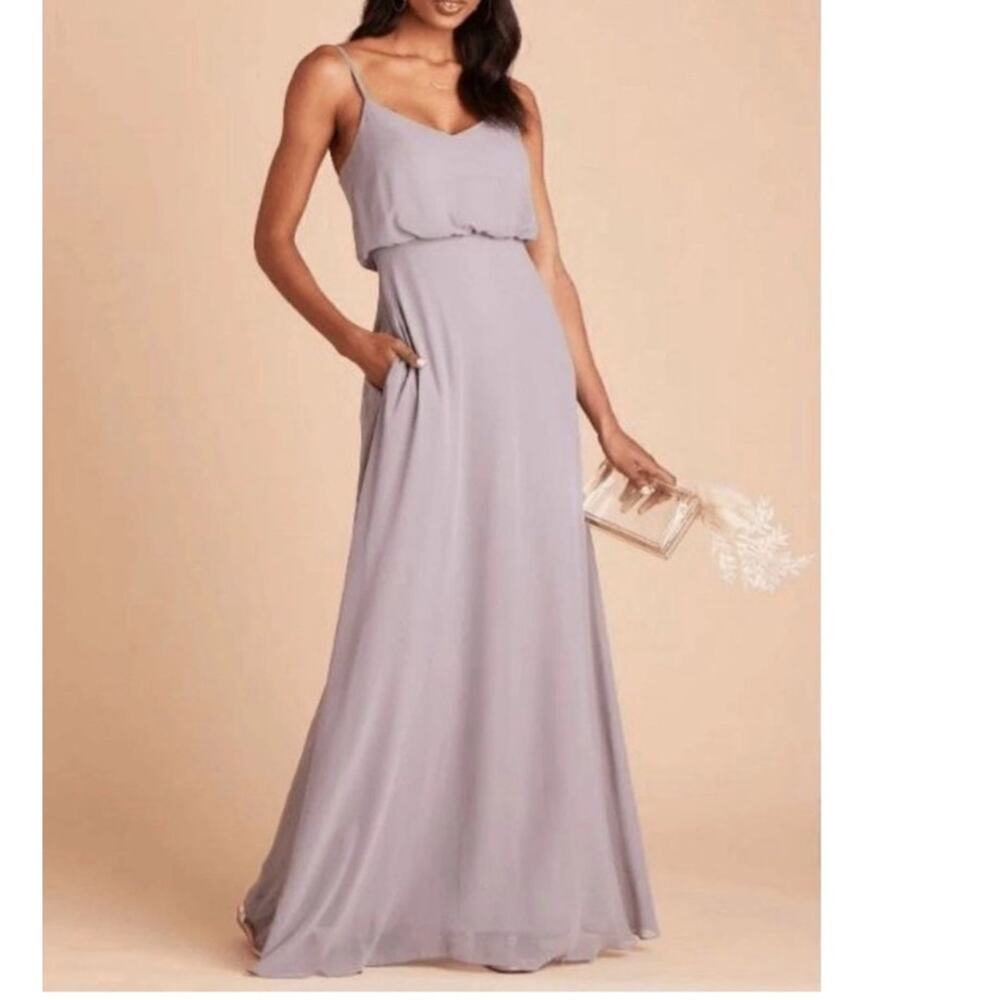NEW Birdy Grey Gwennie Chiffon Bridesmaid Dress – Silver – Medium– READ